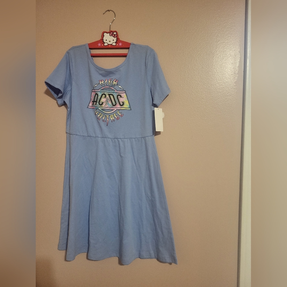 AC DC girl short sleeve dress NWT
